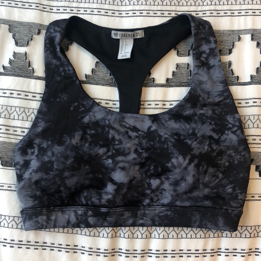Forever 21 Black tie-die Sports Bra